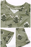 V-neck Printed Short-sleeved Shirt