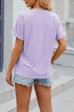 V-Neck Button Loose Short Sleeved T-Shirt
