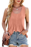 Solid Color Round Neck Loose Sleeveless T-Shirt