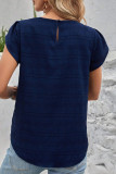 Round-Neck Petal Sleeve Tops