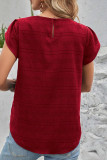 Round-Neck Petal Sleeve Tops