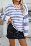 Snowy Striped Color Blocked Sweater