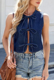 Sleeveless Versatile Lace Up Cowboy Vest