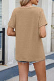 Solid Color V-Neck Loose Short Sleeved T-Shirt