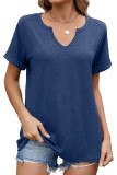 Solid Color V-Neck Loose Short Sleeved T-Shirt