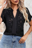 Summer Lace V-Neck Short Sleeved Shirt