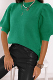 Round Neck Bubble Short Sleeve Sweater