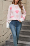 Valentine's Day Round Neck Pullover Heart Sweater