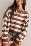 Long Sleeve Striped Knitted Loose Sweater