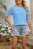 Loose T-shirt With Lace Trim Top For Women