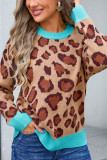 Leopard Print Long Sleeved Sweater