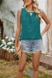 Hollow Pleated Sleeveless T-shirt Top