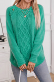 Button Top Twisted Flower Knitted Sweater