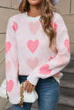 Valentine's Day Round Neck Pullover Heart Sweater