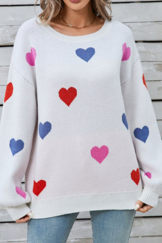 Love Printed Lantern Long Sleeved Sweater