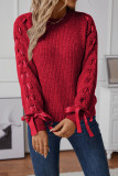 Loose Bow Pullover Sweater