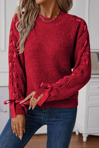 Loose Bow Pullover Sweater