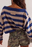 Long Sleeve Striped Knitted Loose Sweater