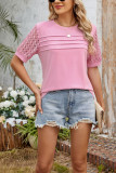 Loose T-shirt With Lace Trim Top For Women
