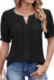 Loose Bubble Sleeve Jacquard T-Shirt