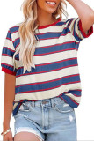 Loose Versatile Striped Short Sleeve T-Shirt