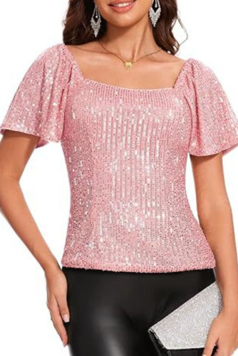 Sparkling Bubble Short Sleeve Versatile Shirt