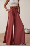 Horn Casual Elastic Wide Leg Pants