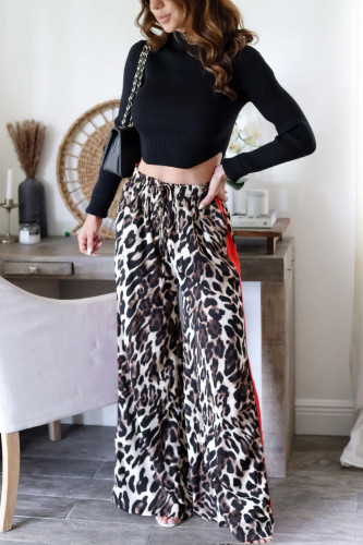 INS Internet Celebrity Leopard Print Wide Leg Pants