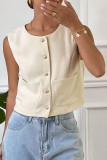 Solid Color Sleeveless Camisole Vest