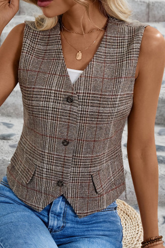 Thousand Bird Grid Sleeveless Vest