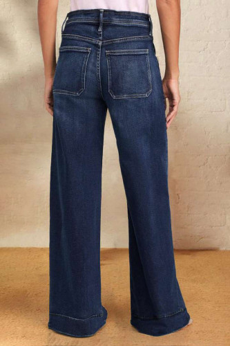 Spring High Waisted Lace Up Stretch Jeans