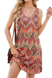 Printed Camisole Loose Sleeveless Dress