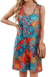 Printed Camisole Loose Sleeveless Dress