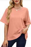 Round Neck Short Sleeved Sweatshirt
