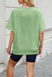 Round Neck Short Sleeved Sweatshirt