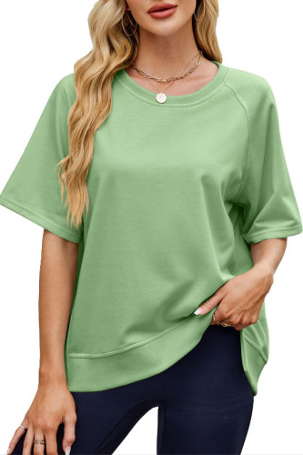 Round Neck Short Sleeved Sweatshirt