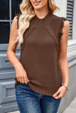 Casual Woven Sleeveless Sweater Vest