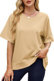 Round Neck Short Sleeved Sweatshirt