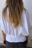 V-Neck Cotton Linen Loose T-Shirt