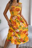 Flower Print Beach Sleeveless Dress