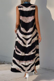 V-Neck Retro Animal Print Sleeveless Dress