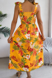 Flower Print Beach Sleeveless Dress