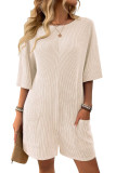 Back V-Neck Short Sleeved Jumpsuit