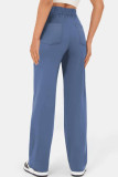 High Waisted Elastic Straight Leg Pants