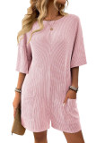 Back V-Neck Short Sleeved Jumpsuit
