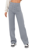 High Waisted Elastic Straight Leg Pants