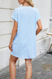 Round Neck Pocket Short Sleeved Loose Dress