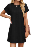 Round Neck Pocket Short Sleeved Loose Dress