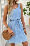 Square Neck Hollow Out Sleeveless Dress