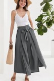 High Waisted Casual Loose Wide Leg Skirt Pants
